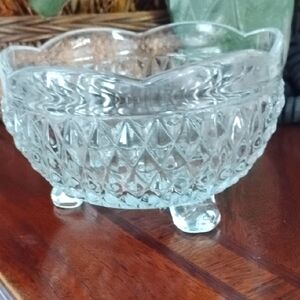 Indiana Glass Clear Footed Bowl